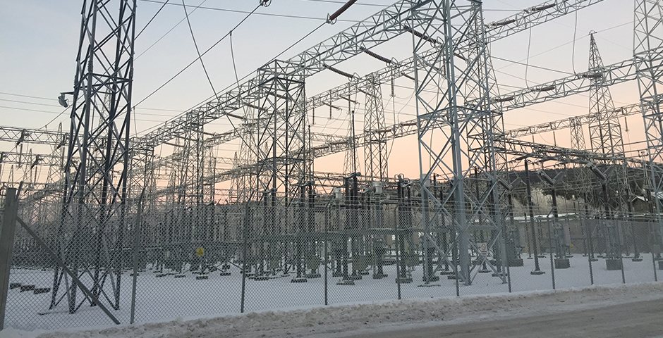 Substation covered in snow
