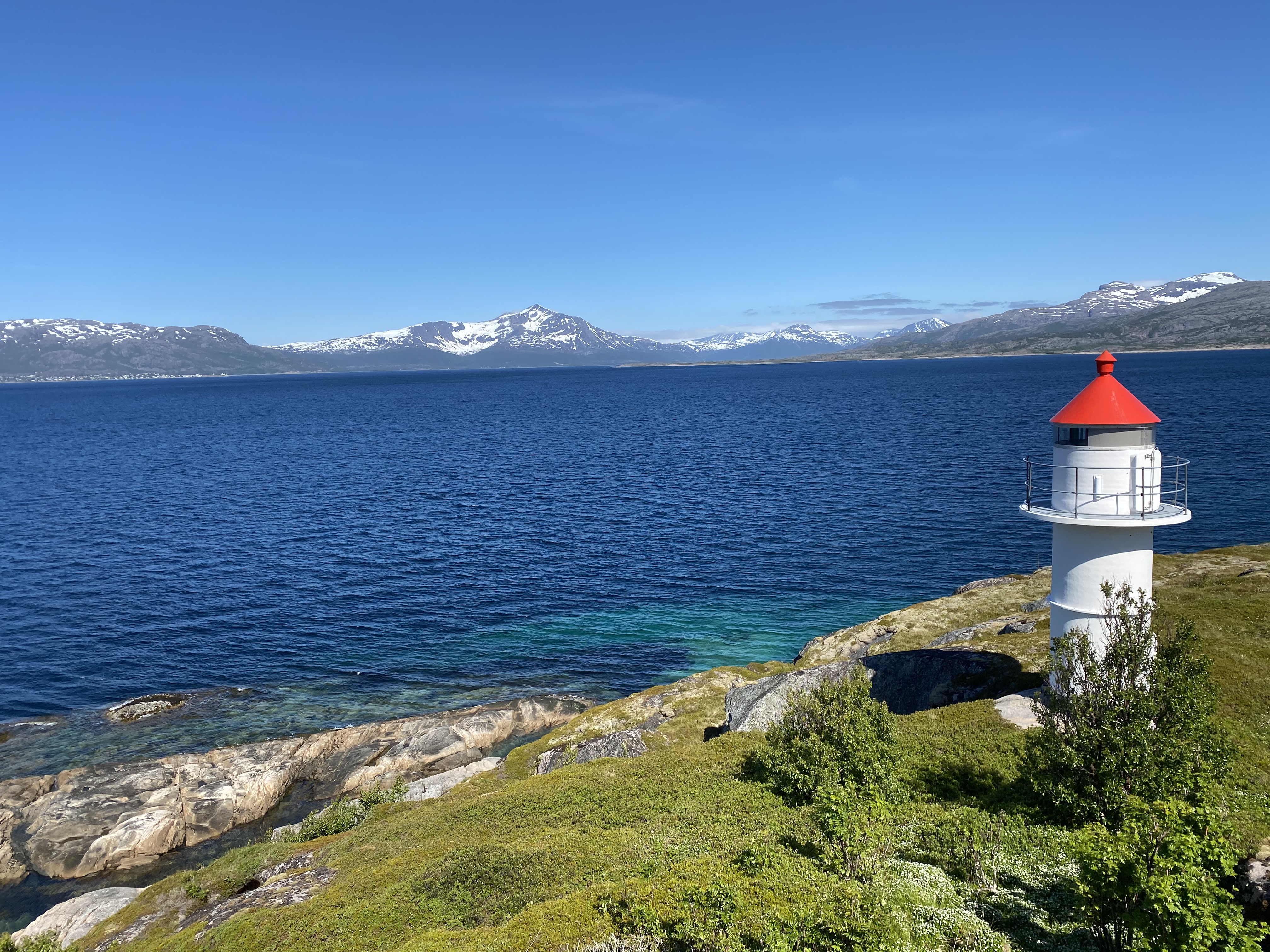 sjø, gress, tårn, 