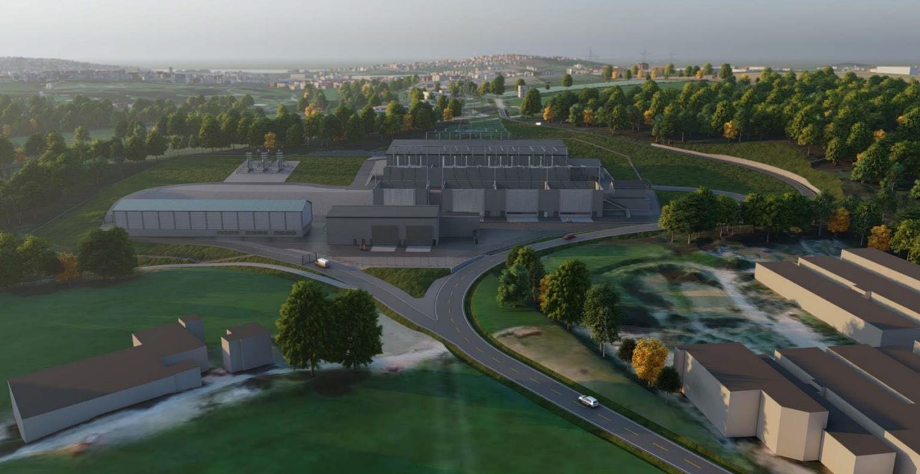 Skisse som viser tilleggssøkt alternativ for Krossberg transformatorstasjon.