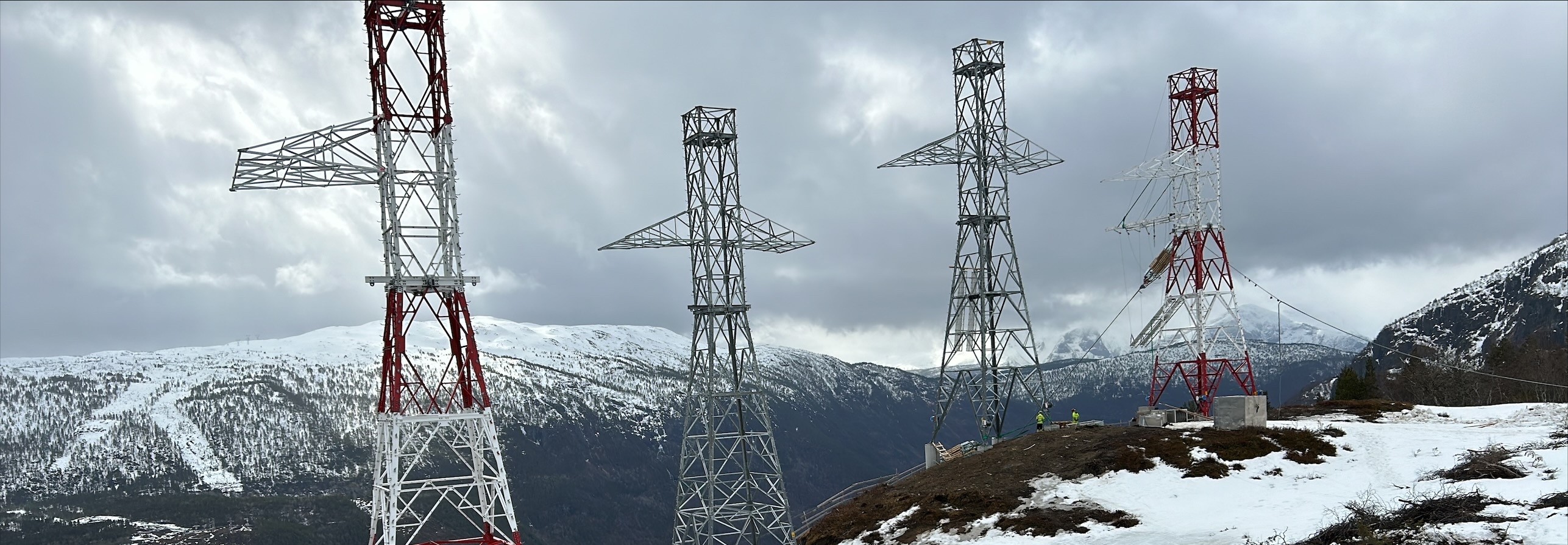 Norwegian fjord and powerpylons