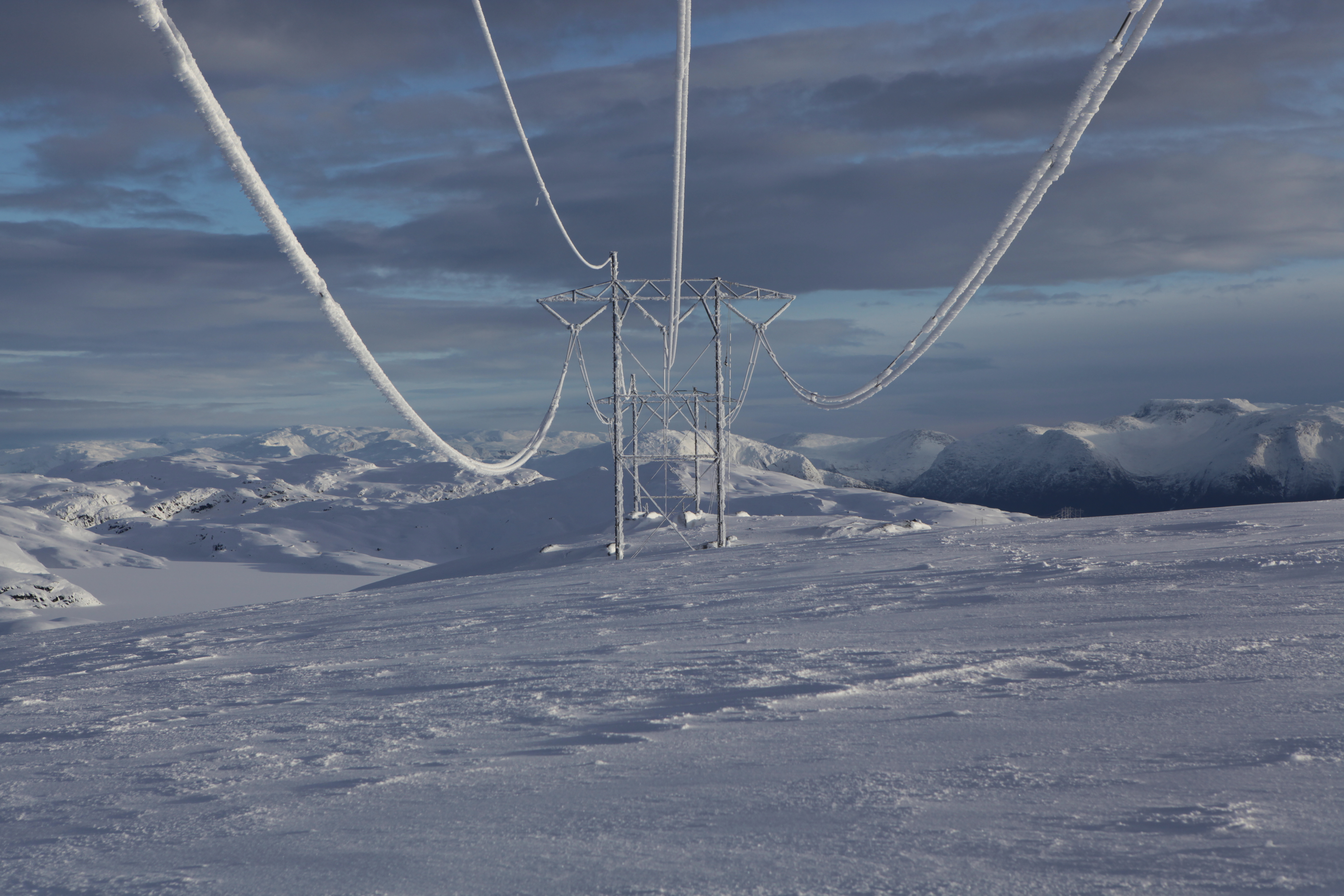 Snow on powerlines